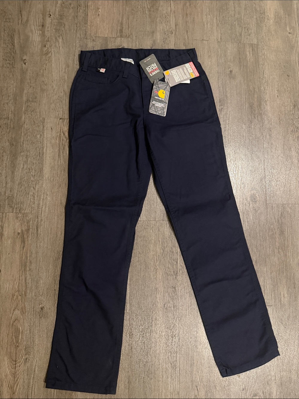 Carhartt Womens Navy Straight-Leg flame resistant